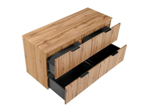 Móvel Suspenso Estriado Com Tampo Para Lavatório Natural Claro C120 Cm - Zevara