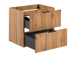 Móvel Suspenso Estriado Para Lavatório Natural Claro C60 Cm - Zevara