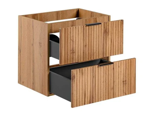 Móvel Suspenso Estriado Para Lavatório Natural Claro C60 Cm - Zevara
