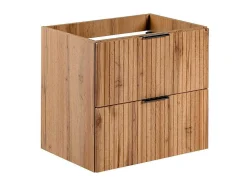 Móvel Suspenso Estriado Para Lavatório Natural Claro C60 Cm - Zevara