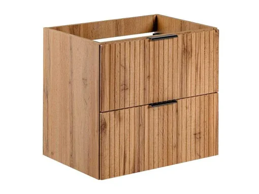 Móvel Suspenso Estriado Para Lavatório Natural Claro C60 Cm - Zevara