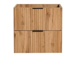 Móvel Suspenso Estriado Para Lavatório Natural Claro C60 Cm - Zevara