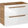 Móvel Suspenso Para Colocar Sob O Lavatório Cor Natural E Branca 80 Cm - Aruba