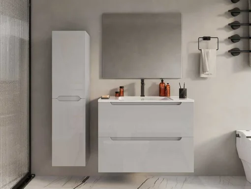 Móvel Suspenso Para Colocar Sob O Lavatório Branco 80 Cm - Stefanie