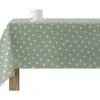 Nappe Anti-Taches 100% Coton 1 Piece Vert A Pois Blancs 140X140