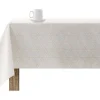 Nappe Anti-Taches 100% Coton 1 Piece Beige A Lignes Fondues 250X140