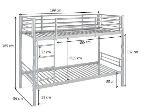 Oferta: Beliche Duplo Metal 90X190 Cm + 2 Colchões