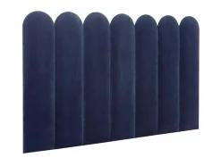Paineis De Parede Cabeceira De Cama De 210 Cm Em Veludo Cor Azul - Japi