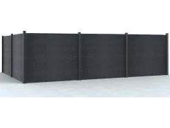Paineis De Vedacao Para Enterrar A156 Cm, Kit De 6 Laminas Em Composito + 1 Poste Antracite - Enola