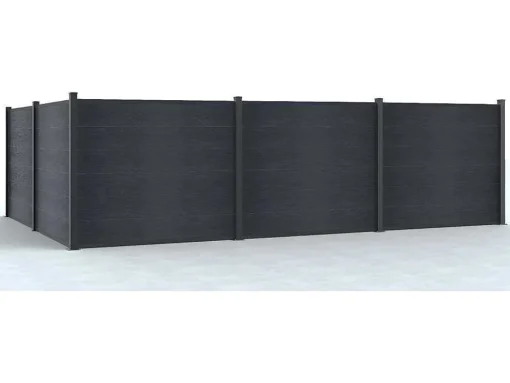 Paineis De Vedacao Para Enterrar A156 Cm, Kit De 6 Laminas Em Composito + 1 Poste Antracite - Enola