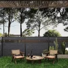 Paineis De Vedacao Para Enterrar A181 Cm, Kit De 7 Laminas Em Composito Com Decoração + 2 Postes Antracite - Enola
