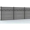 Paineis De Vedacao Para Enterrar A181 Cm, Kit De 7 Laminas Em Composito Com Decoração + 2 Postes Cinzento-Claro - Enola