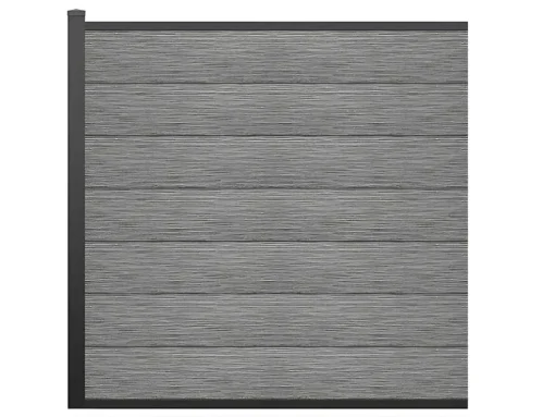 Paineis De Vedacao Para Enterrar A181 Cm, Kit De 7 Laminas Em Composito + 1 Poste Cinzento-Claro - Enola