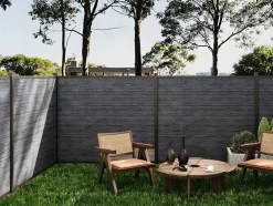 Paineis De Vedacao Para Enterrar A156 Cm, Kit De 6 Laminas Em Composito + 1 Poste Antracite - Enola