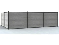 Paineis De Vedacao Para Pousar A156 Cm, Kit E 6 Laminas Em Composito + 2 Postes Cinzento-Claro - Enola