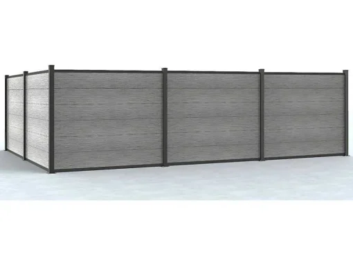 Paineis De Vedacao Para Pousar A156 Cm, Kit E 6 Laminas Em Composito + 2 Postes Cinzento-Claro - Enola