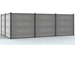 Paineis De Vedacao Para Pousar A181 Cm, Kit De 7 Laminas Em Composito + 2 Postes Cinzento-Claro - Enola