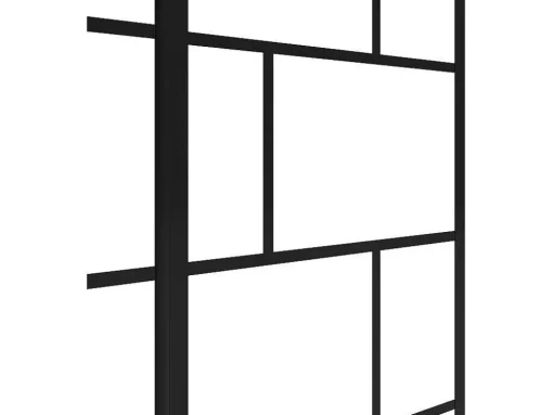 Painel De Banheira Preto Mate De Estilo Industrial Com Painel Giratorio 100X140 Cm - Obelini