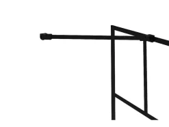 Painel De Banheira Preto Mate De Estilo Industrial Com Painel Giratorio 100X140 Cm - Obelini