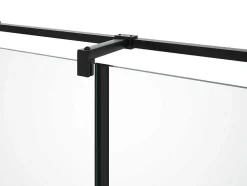 Painel De Duche Fixo Com Porta Giratoria Preto Mate Estilo Industrial 80 X 100 X 190 Cm - Princeton