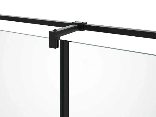 Painel De Duche Fixo Com Porta Giratoria Preto Mate Estilo Industrial 80 X 100 X 190 Cm - Princeton
