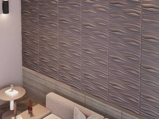 Painel De Parede 3D Ondia Para Pintar - Pack De 3M - Lote De 6 Pecas