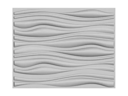 Painel De Parede 3D Ondia Para Pintar - Pack De 3M - Lote De 6 Pecas