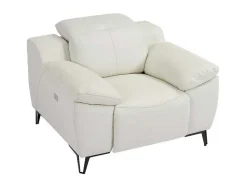 Poltrona Articulada Elétrica Couro Branco - Roveto