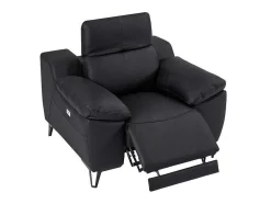 Poltrona Articulada Elétrica Couro Preto - Roveto