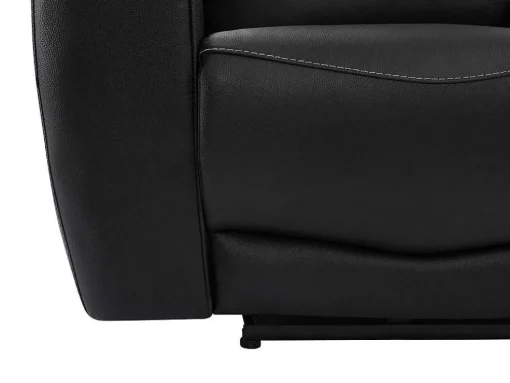 Poltrona Articulada Elétrica Em Couro Genuino Preto - Damon