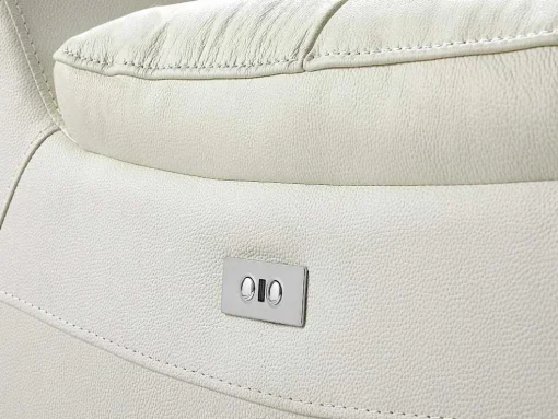 Poltrona Articulada Elétrica Couro Branco - Roveto
