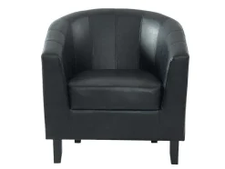 Poltrona Cabriolet Em Pele Sintética Cor Preto - Cristobal Ii