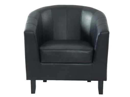 Poltrona Cabriolet Em Pele Sintética Cor Preto - Cristobal Ii
