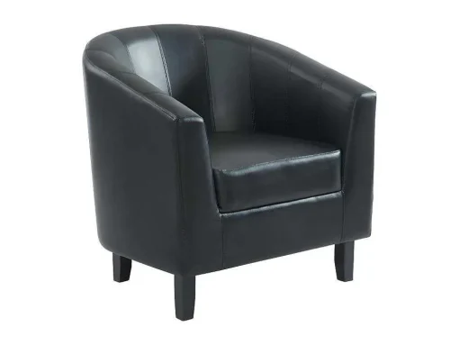 Poltrona Cabriolet Em Pele Sintética Cor Preto - Cristobal Ii