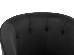 Poltrona Cabriolet Em Veludo Preto - Fakart