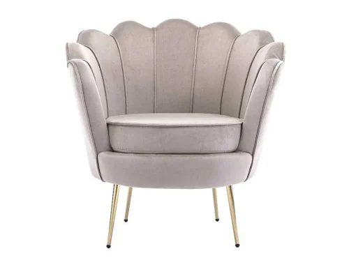 Poltrona Concha Em Veludo Taupe - Dandelion De Pascal Morabito