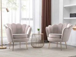 Poltrona Concha Em Veludo Taupe - Dandelion De Pascal Morabito