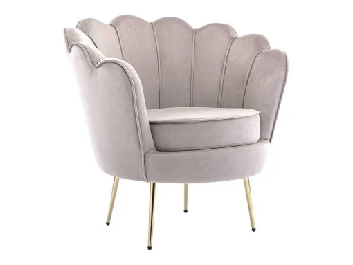 Poltrona Concha Em Veludo Taupe - Dandelion De Pascal Morabito