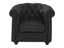 Poltrona Em Pele De Bufalo - Preto - Chesterfield