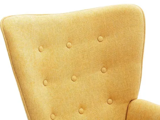 Poltrona Em Tecido Cor Amarelo Mostarda - Vately