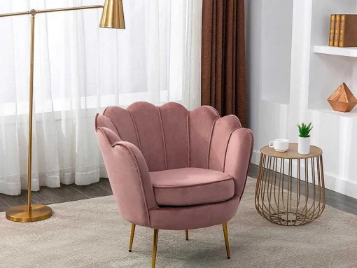 Poltrona Em Veludo Cor Rosa - Dandelion De Pascal Morabito