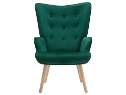 Poltrona Em Veludo Cor Verde - Vately
