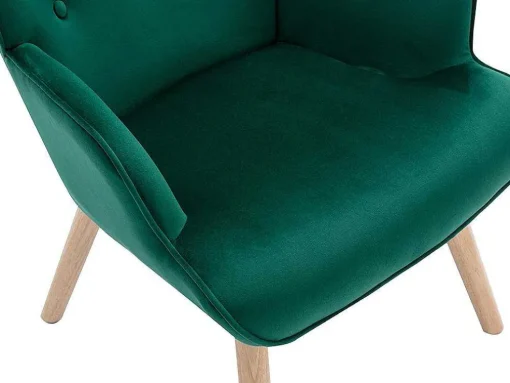 Poltrona Em Veludo Cor Verde - Vately