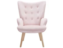 Poltrona Em Veludo Cor-De-Rosa - Vately