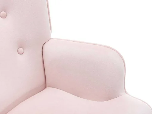Poltrona Em Veludo Cor-De-Rosa - Vately