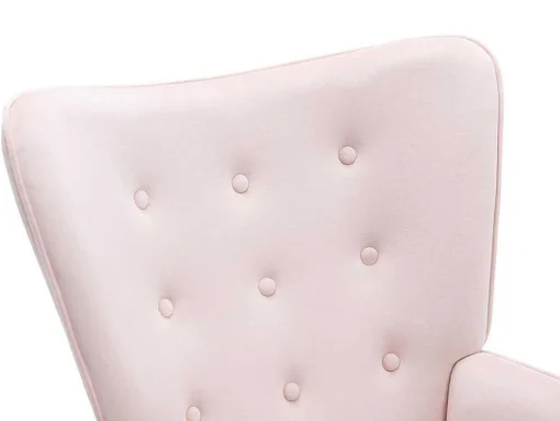 Poltrona Em Veludo Cor-De-Rosa - Vately