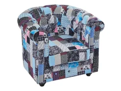 Poltrona Estofada Em Patchwork - Chesterfield