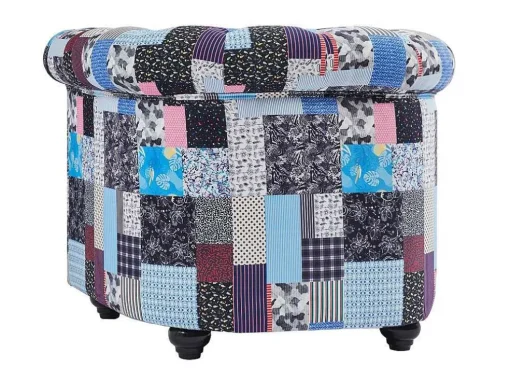Poltrona Estofada Em Patchwork - Chesterfield