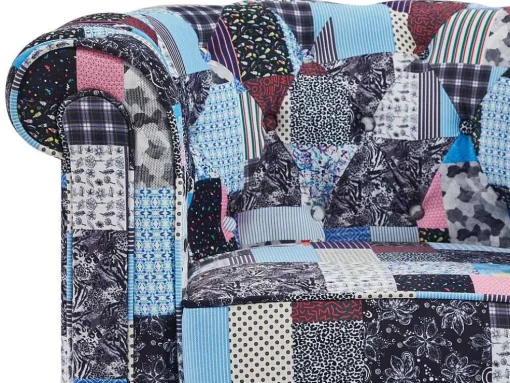 Poltrona Estofada Em Patchwork - Chesterfield
