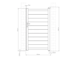 Porta De Batente Antracite Em Aluminio De C100 X A173 Cm - Nazario